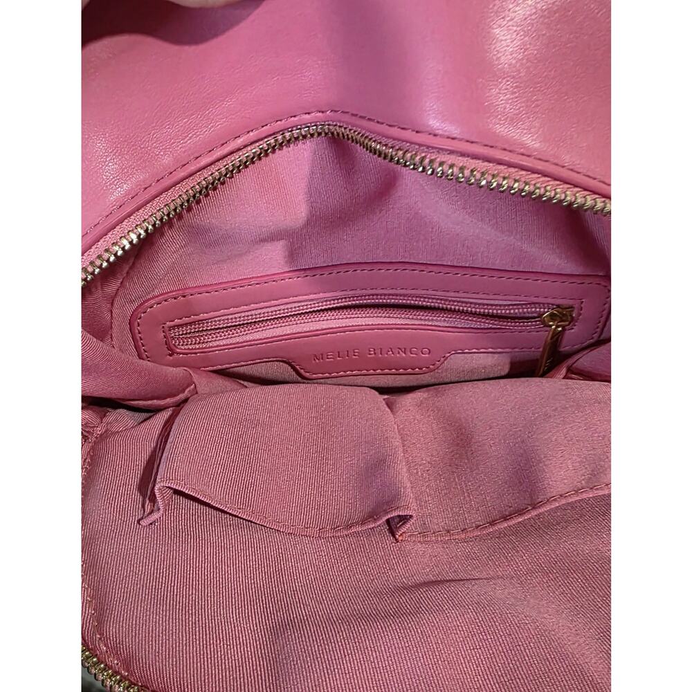 Melie Bianco Pink Mini Backpack Vegan Leather Gold Hardware Cute Purse - Picture 3 of 4